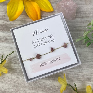 Rose Quartz Crystal Bracelet, A Little Love Bracelet, Healing Crystals, Healing Bracelet, Crystal Gifts, Rose Quartz Chip Bracelet
