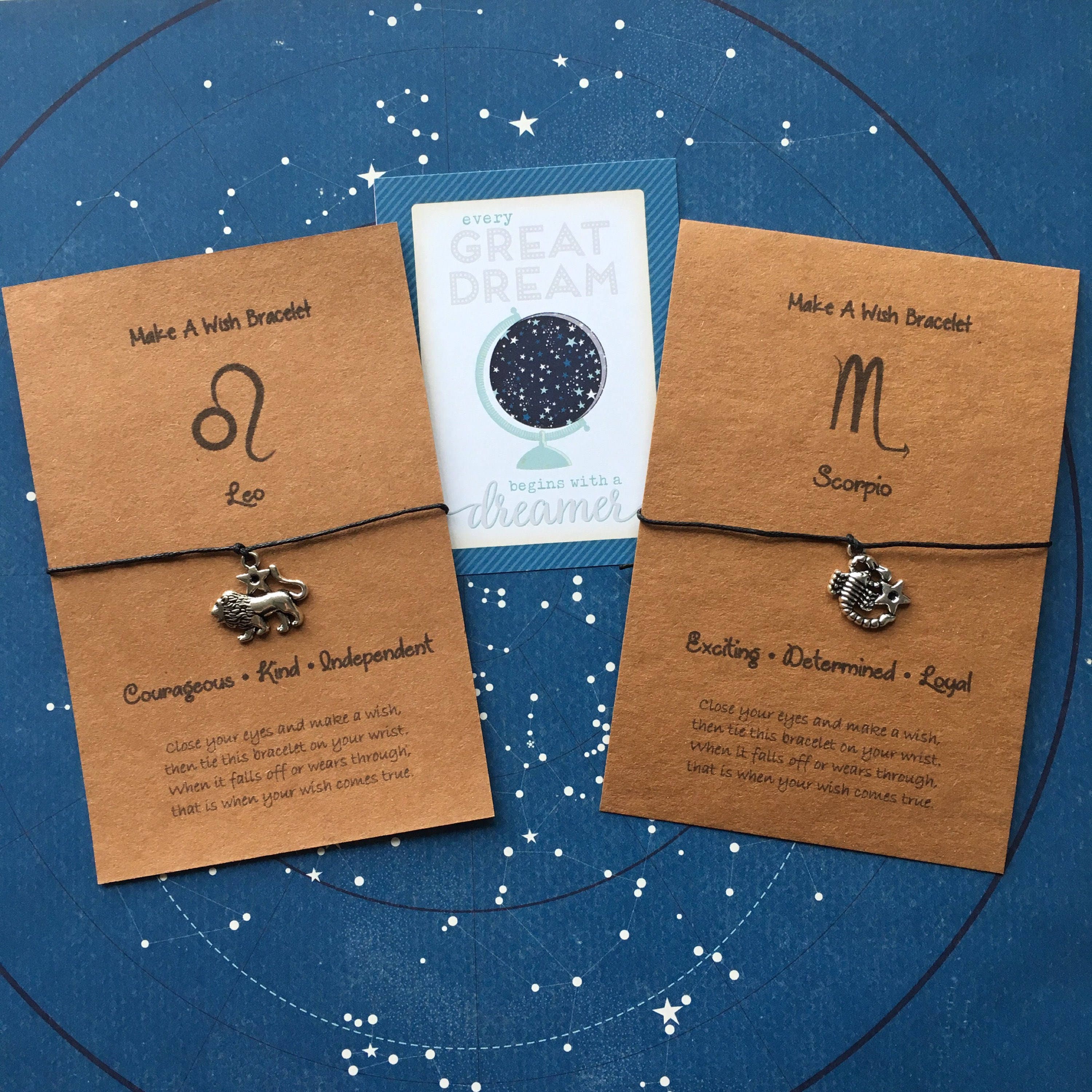 Star Sign Wish Bracelet Zodiac Charm Bracelet All Star Etsy UK