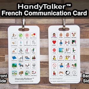 HandyTalker® FRANCÉS: ¡ayude a sus hijos no verbales a comunicarse en francés! AAC portátil, tablero de comunicación con imágenes, apraxia