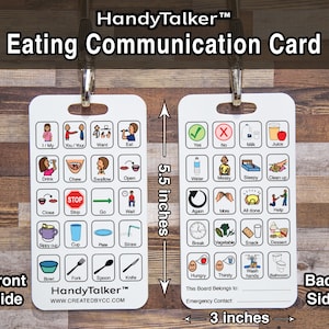 HandyTalker® Help je non-verbale kinderen communiceren tijdens het eten! Draagbaar AAC-beeldcommunicatieapparaat, waterdicht.