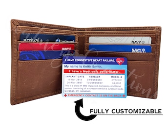 Heart Condition, Congestive Heart Failure wallet ID card. Fully customizable to you!