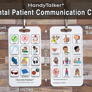 HandyTalker® Kernkaart voor tandheelkundige patiëntcommunicatie! foto communicatiebord. Hulpmiddel voor non-verbale communicatie.