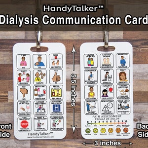 HandyTalker® Dialyse Spaans/Engels kernbord communicatie! Fotocommunicatiebord. Hulpmiddel voor non-verbale communicatie.