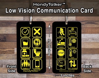 Low Vision Communication Card: Basic Needs, Waterproof AAC Device