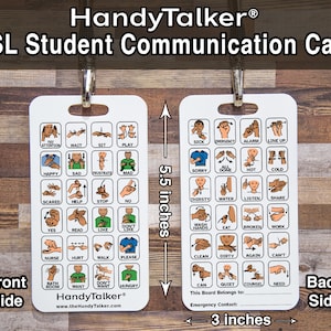 HandyTalker® ASL Gebarentaal Studentencommunicatie Kernbord! AAC-kernraad voor schoolcommunicatie. Hulpmiddel voor non-verbale communicatie.