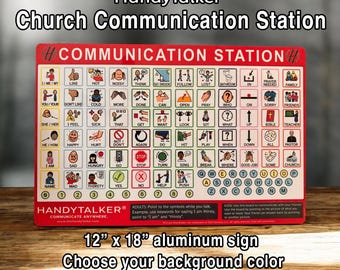 HandyTalker® Church Communication Board: 12"x18" Aluminum AAC Sign