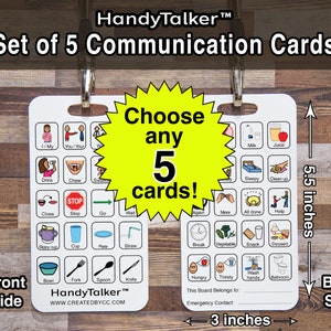 Kies 5 HandyTalker®-communicatiekaarten! Bulkkorting! Draagbaar AAC-beeldcommunicatieapparaat, waterdicht!