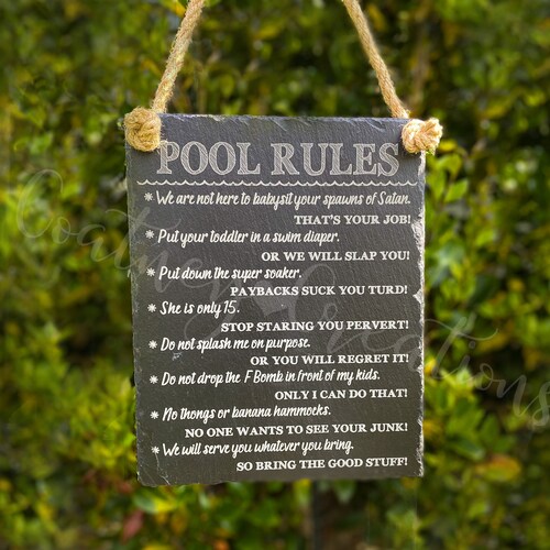 Real Life Pool Rules 12x18 Metal Sign. Funny Pool Rules Sign. Etsy