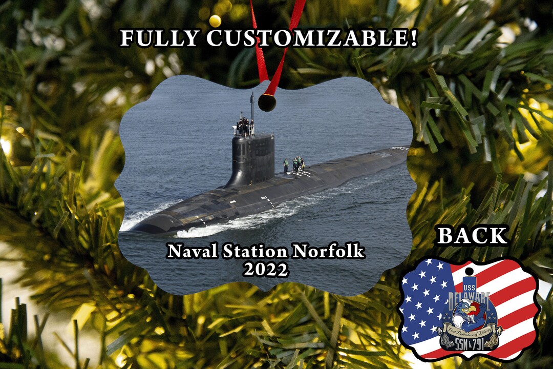 Fully Customizable Submarine Ornament United States Navy Submarine