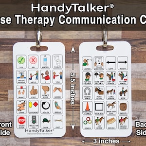 HandyTalker® - karta komunikacyjna Horse Therapy! AAC Urządzenie przenośne, wodoodporne, tablica komunikacyjna obrazkowa.