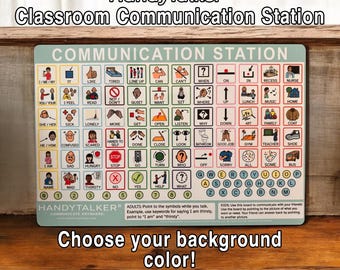 HandyTalker® Communication Board: Low Tech AAC, Classroom Sign (12" x 18")