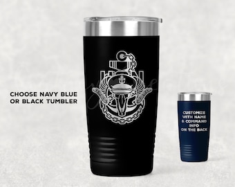 US Navy Chief Goat Tumbler! Customize with a name on the back! Navy Chief tumbler, Navy Senior Chief cup, Navy Master Chief tumbler.