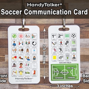 HandyTalker® voetbalcommunicatiekernbord! Afbeelding Communicatiebord. Hulpmiddel voor non-verbale communicatie.