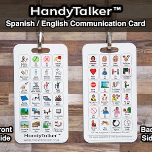 HandyTalker® English Spanish Communication Board: AAC Waterproof Aid