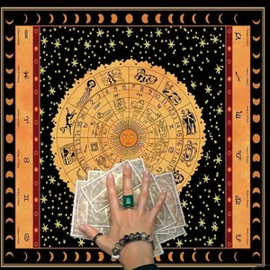 Tapete de leitura de tarô Toalha de mesa Decoração de quarto 75 cm/ 29,5 polegadas Quadrado Zodíaco Astrologia