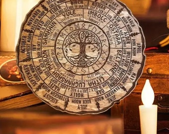 Ogham Tree Calendar Celtic Wheel of the Year - Months, Time, Leaves ...
