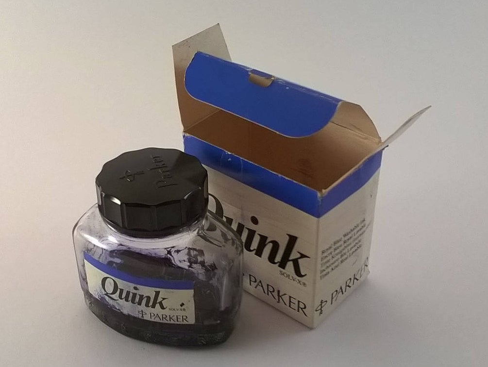 Vintage Parker Royal Blue Super Quink Ink Bottle empty Etsy