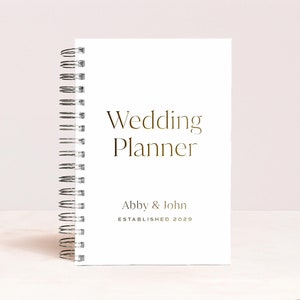 Wedding Planner | Personalized Wedding Planning Book | Bachelorette Gift Idea | Real Foil Book | Gift for Bride | Design: Simplicity