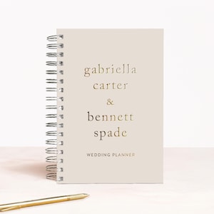 Wedding Planner | Personalized Wedding Planning Book | Foil Bridal Shower Gift | Engagement Gift | Gift for Bride | Design: Scholar