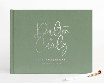 Bride /& Groom Guest Book Gift Idea Geometric Shapes Wedding Guestbook PDSPGB-79A White Personalized Guestbook Wedding Guest Book