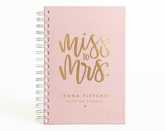 Wedding Planner | Personalized Wedding Planning Book | Custom Bridal Shower Gift | Real Foil Book | Gift for Bride | Design: Miss To Mrs