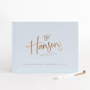 Wedding Guest Book | Real Gold Foil | Hardcover Landscape Guestbook | Photo Booth Ideas | Album Wedding | Design: Whimsical