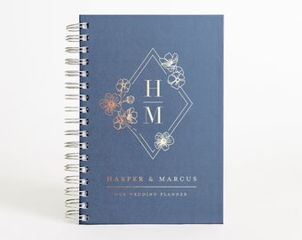 Wedding Planner | Personalized Wedding Planning Book | Dusty Blue Bridal Shower Gift | Something Blue | Design: Floral Line