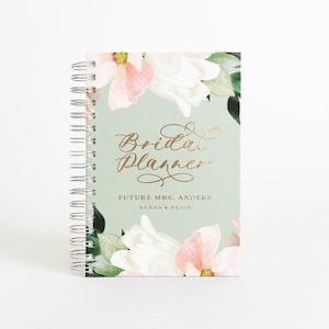 Wedding Planner Personalized Notebook Planner Custom Bridal Shower Gift Real Foil Book Gift for Bride Design: Blushing Bride image 1