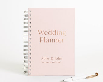 Wedding Planner | Personalized Wedding Planning Book | Bachelorette Gift Idea | Real Foil Book | Gift for Bride | Design: Simplicity