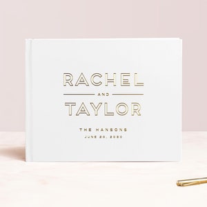 Wedding Guest Book | Silver Foil Wedding Guest Book | Wedding Sign In | Photo Booth Guestbook Album | Rose Gold Foil | Design: Gatsby