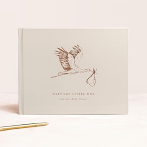 Baby Shower Guest Book Gender Neutral Guestbook Album for Baby Shower Sign In Gift For New Mom Baby Shower Ideas | Design: Stork Baby Shower