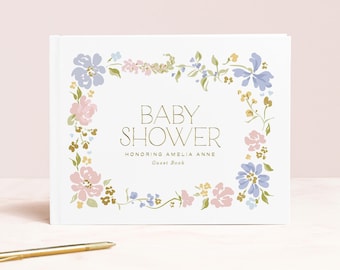 Baby Shower Guest Book Floral Guestbook Album for Baby Shower Sign In Book Gift for Mom Shower Ideas | Design: Blooming Grace Baby Shower
