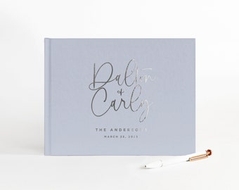 Wedding Guest Book | Real Gold Foil | Hardcover Landscape Guestbook | Photo Booth Ideas | Album Wedding | Design: Modern Style