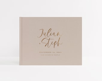 Wedding Guest Book | Real Gold Foil | Hardcover Landscape Guestbook | Wedding Reception Ideas | Album Wedding | Design: Modern Bride