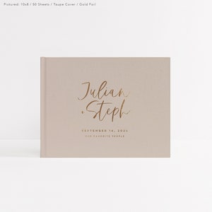 Wedding Guest Book | Real Gold Foil | Hardcover Landscape Guestbook | Wedding Reception Ideas | Album Wedding | Design: Modern Bride