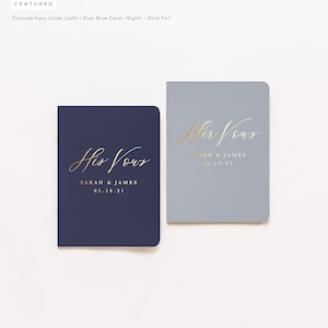 Wedding Vow Books | Set of 2 | His and Hers Vow Booklets | Gold Foil | Our Vows | Personalized Foil Vow Books | Design: French Elegance