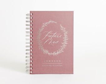 Wedding Planner | Personalized Wedding Planning Book | Mauve Bridal Shower | Real Foil Book | Gift for Bride | Design: Elegant Laurel