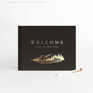 Vacation Rental Guest Book | Hotel Sign In Book | Cabin Colorado, Montana, Utah, Washington | Airbnb, VRBO, Inn | Design: Cabin