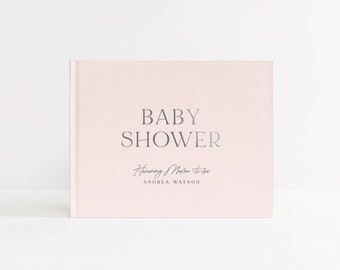 Baby Shower Guest Book | Blush Album Silver Foil | It's a Girl or Boy | Photo Booth Album | Mama To Be | New Mom | Design: Chic