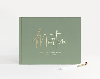 Wedding Guest Book | Gold Foil Guestbook | Album for Wedding | Wedding Sign In Book | Guestbook Foil | Lined Pages | Design: Modern Type