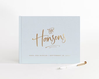 Wedding Guest Book | Real Gold Foil | Hardcover Landscape Guestbook | Photo Booth Ideas | Album Wedding | Design: Whimsical