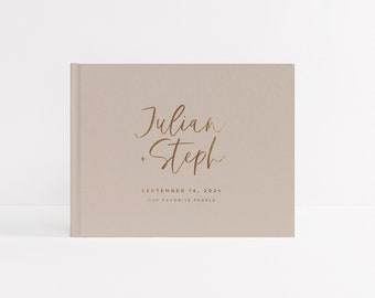 Wedding Guest Book | Real Gold Foil | Hardcover Landscape Guestbook | Wedding Reception Ideas | Album Wedding | Design: Modern Bride