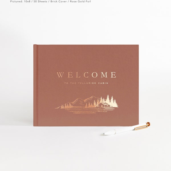 Vacation Rental Guest Book | Hotel Sign In Book | Cabin Colorado, Montana, Utah, Washington | Airbnb, VRBO, Inn | Design: Cabin