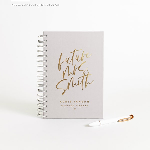 Wedding Planner | Personalized Wedding Planning Book | Custom Bridal Shower Gift | Real Foil Book | Gift for Bride | Design: Modern Bride