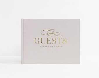 Wedding Guest Book | Gray and Gold Wedding Signature Book | Gold Foil | Neutral Wedding Album | Custom Photo Booth Book | Design: Our Guests