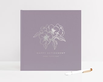 Retirement Guest Book | Retirement Party Gift Idea | Album for Party | Sign In Book | Guestbook Foil | Retirement Gift | Design: Blossom