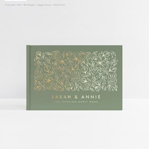 Wedding Guest Book | Landscape Wedding Guestbook | Hardcover with Real Foil | Instant Photo | Wedding Sign In | Design: Floral Elegance