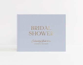 Bridal Shower Guest Book | Blue Album Gold Foil | Future Wife To Be | Bachelorette Photo Booth Album | Wedding Shower | Design: Chic