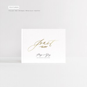 Wedding Guest Book | Photo Booth Album | Guestbook Hardcover | Gold Foil | White Guest Book | Wedding Sign In Book | Design: French Elegance