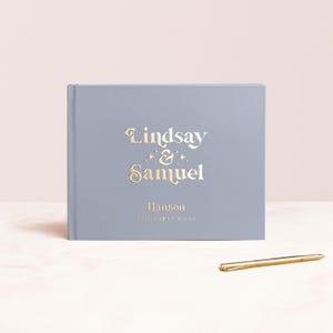 Wedding Guest Book | Gold Foil Guestbook | Album for Wedding | Wedding Sign In Book | Guestbook Foil | Lined Pages | Design: Retro